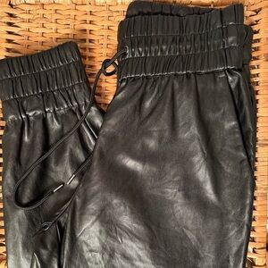 Dynamite Black Faux Leather Joggers